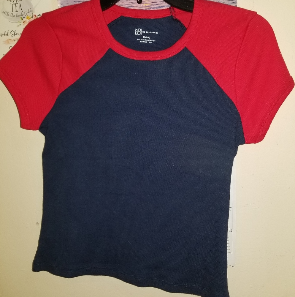 Blue and red tshirt